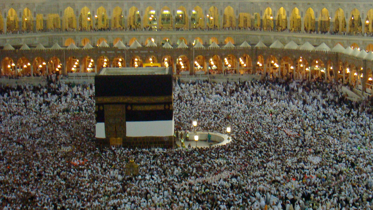 Pilgrims circumambulate the Ka’ba in the Great Mosque in Mecca. 